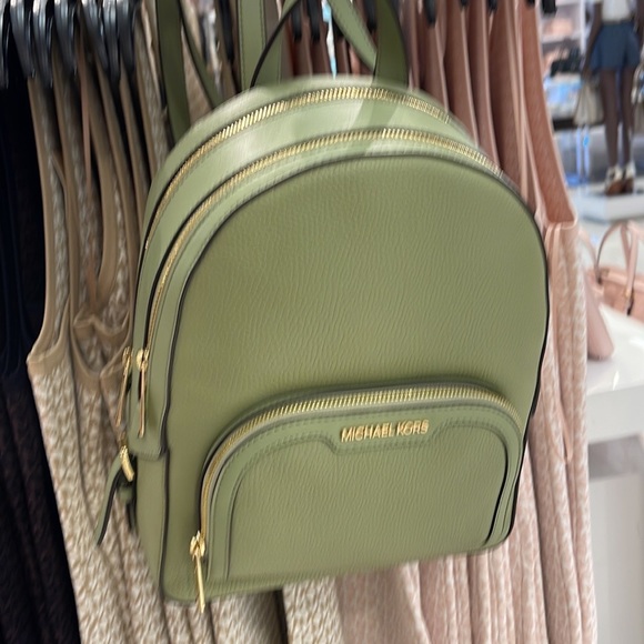 Michael Kors Jaycee Medium Logo Backpack 
Light Sage - Picture 6 of 16